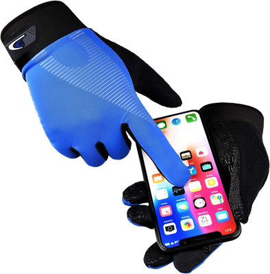 DreamPalace India Cycling Gloves Touchscreen Biking Gloves for Men Women Riding Gloves(Blue)
