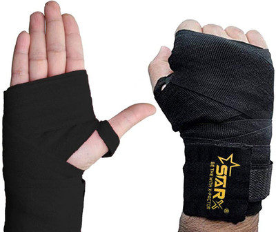 STARX Stretchable Boxing Hand Wrap for Boxing, Gym Workout & Weight lifting Boxing Gloves(Black)