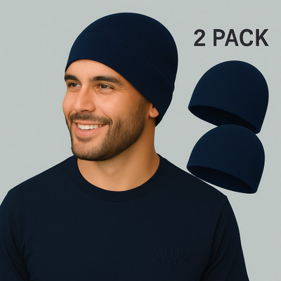ALPHA STYLIST Solid Skull Cap Cap(Pack of 2)