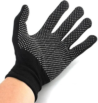 VKS Anti-Slip Dotted Batting Gloves for Cricket & Tennis Ball Batting Gloves(Black)