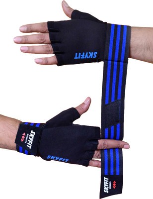 SKYFIT Gym Glove, Sport Glove, Riding Glove, Hand Glove Gym & Fitness Gloves(Blue and Black)