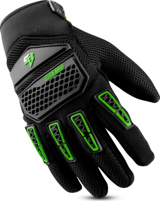 Steelbird Adventure A-2 Full Finger Bike Riding Gloves with Touch Screen Sensitivity Riding Gloves(Green)