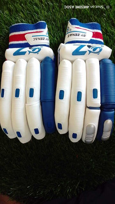 zenac sports ZS RANJI PRO Batting Gloves(white & blue)