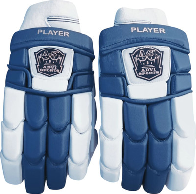 Advi Sports Premium Player Professional Cricket Batting Gloves RH Men's Batting Gloves(WHITE NAVY BLUE)