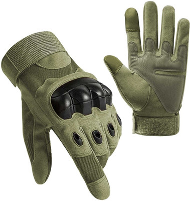 LAFILLETTE Tactical Full-Finger Hard Knuckle Protective Gloves For Bike Riding, Outdoor Riding Gloves(Green)