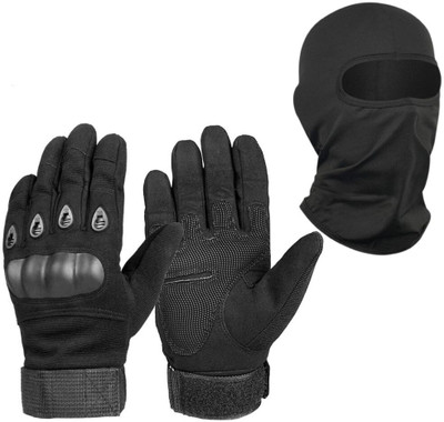 SHIFTER Riding Gloves Motorbike Bike Winter Full Wind Protection+Face Cover Balaclava Riding Gloves(Black)