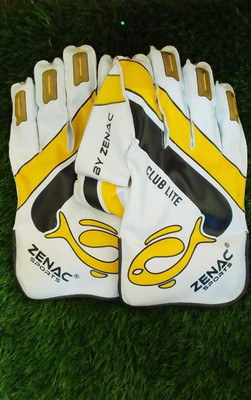 zenac sports FISH PRO Wicket Keeping Gloves(YELLOW & WHITE)