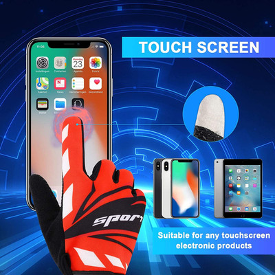 Xfinity Fitness Breathable Fabric Riding Bikers Glove with touch screen and silicon grip Riding Gloves(Red)