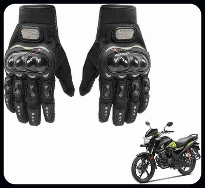 JAI SHRI Full Finger Protective Pro Biker Riding Gloves for Men Biker Racing Hand Gloves_ Driving Gloves(Black)