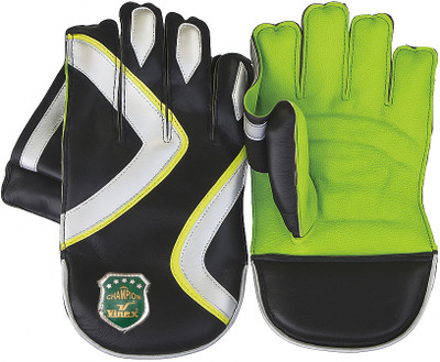 VINEX Champion Wicket Keeping Gloves, Premium Leather Cricket Gloves for Professionals Wicket Keeping Gloves(Green)