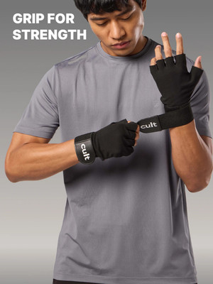 Cult Workout Gym Gloves Large Black Red Gym & Fitness Gloves(Black Red)