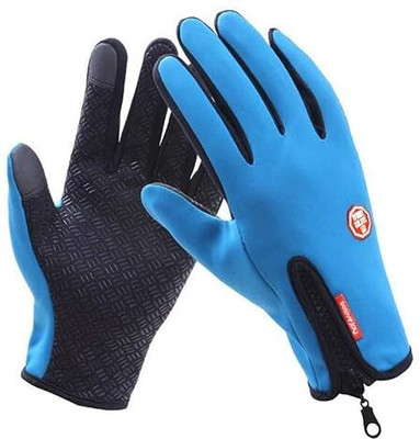 frokht Windproof Outdoor Sports Skiing, Mountaineering Racing Touch Screen Gloves Riding Gloves(Blue)