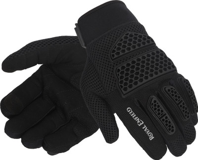 ROYAL ENFIELD Street Ace V2.0 | Knuckle Protection & Abrasion Resistance Riding Gloves(Black)