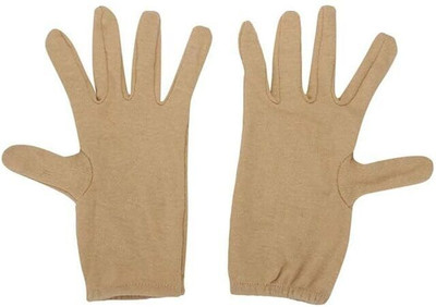 GREENPORT Soft Cotton Full Hand Gloves Beige Reusable Washable Protective Riding Gloves(Beige)