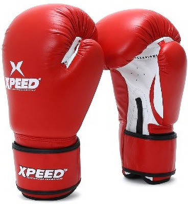 XpeeD Leather Boxing Gloves, Performance Gloves for men & Women (Pair of 1) Boxing Gloves(Red)