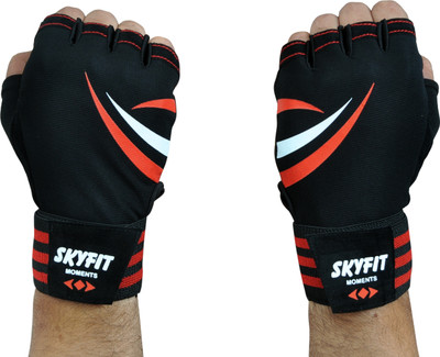 SKYFIT Gym glove, Sport glove, Workout glove, Hand glove Gym & Fitness Gloves(Red and Black)