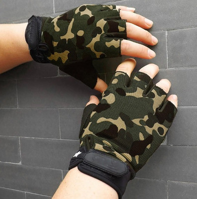 uRock Gym Gloves, Leather Padded Weight Lifting Gloves Workout Gloves Gym & Fitness Gloves(Camouflage)
