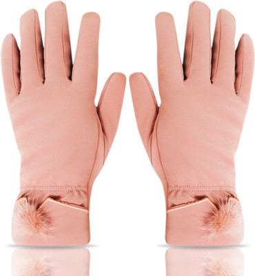 Aseenaa Winter Gloves for Women & Girls Bike Riding, Fits Everyone Above 10 Years Driving Gloves(Pink)