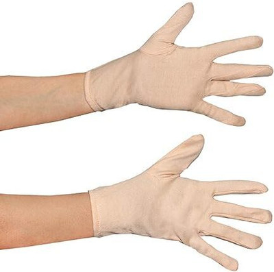 Amalya Soft Cotton Full Hand Gloves Beige Reusable Washable Protective Riding Gloves(BEING)