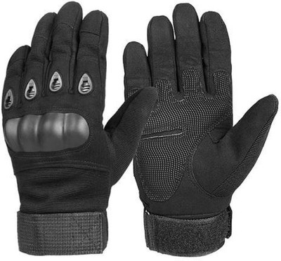 DreamPalace India Full Finger Hard Knuckle Motorcycle Army Shooting Tactical Gloves Riding Gloves(Black)