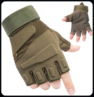 JAI SHRI Fingerless Gloves Slip Adjustable Half Finger Sports Gloves Climbing Cycling_ Gym & Fitness Gloves(Green)