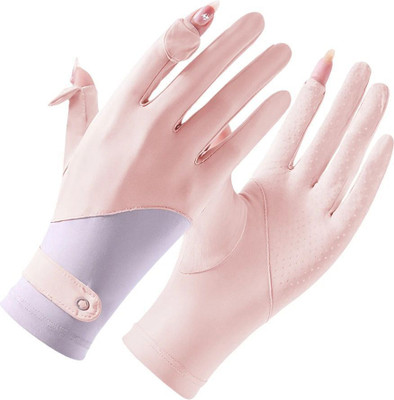 gustave Sun Protection Gloves for Women UPF 50 Breathable for Cycling Gardening Riding Gloves(Pink)