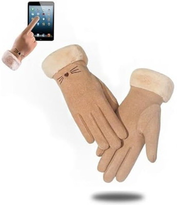 tomorrow fashion winter gloves Baseball Gloves(Beige)