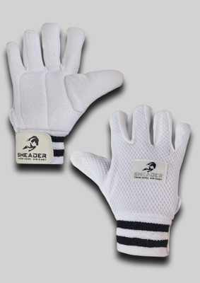 SHEADER Nexa X 1 Wicket Keeping/Tennis Cricket Inner Gloves with Air Smash Padded Wicket Keeping Gloves(White)