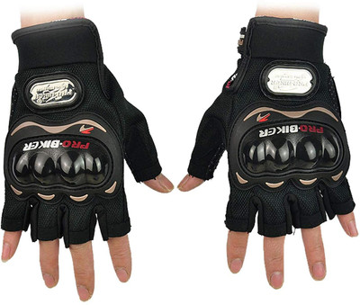 AROIDE Bike Racing Motorcycle Half Riding Gloves Driving Gloves(Black)