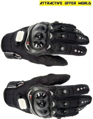 meenu arts Premium Pro Biker Riding Gloves_132 Riding Gloves(Black)