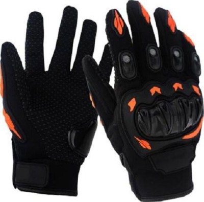 zaysoo Full Bike Riding/Driving/Cycling Sports Gloves Riding Gloves(Black, Orange)