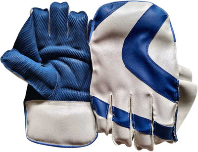 AZAD SPORTS GALLERY WEEKET-KEEPING GLOVES, CATCH WITH PROTECTION Wicket Keeping Gloves(White, Blue)