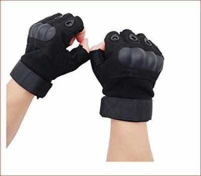 zaysoo Riding Cycling Weight Lifting Half Finger Hard Tactical Gloves Riding Gloves(Black)