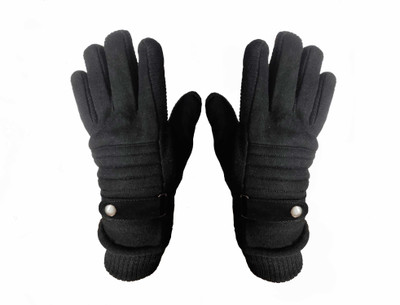 Bizarro.in Extra Warm and Soft, Wool and Velvet Gloves With Fleece Lining Inside Cycling Gloves(Black)