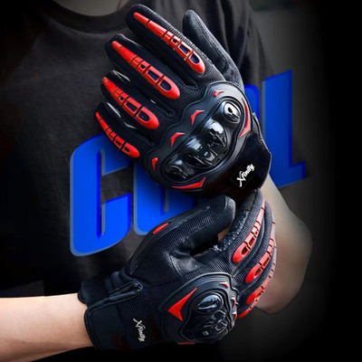 xfinity Bike Riding Gloves Full Finger Touch Screen Sense at thumb and index Shockproof Riding Gloves(Black, Red)