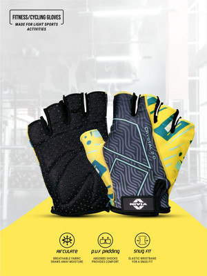 NIVIA Crystal 2.0 , Ideal for Cross Training, Gym Workouts & Cycling Gym & Fitness Gloves(Yellow)