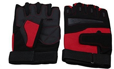 ALLEXTREME Weight Lifting & Sports Exercise Training Riding Gloves(Black,Red)