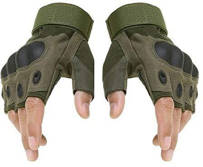 MELZRON Military Green Half Gloves Riding Gloves(Military Green)