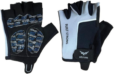 Xtrim Cycling Gloves with Premium Suede Leather, Cycling Gloves(Black & Grey)