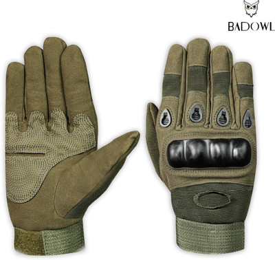 ZARRY Full Finger Hard Knuckle Motorcycle, Shooting Tactical Gloves for Gym, Cycling Driving Gloves(Green)