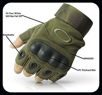JAI SHRI Half Winter Gloves Men_ Driving Gloves(Green)