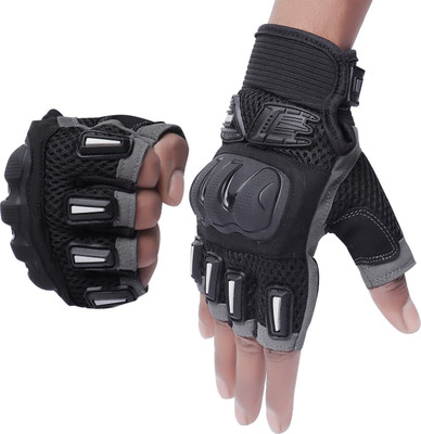 ArrowMax Riding Gloves Professional Rider Motorbike Half Cut Finger Sports Rider Riding Gloves(Black)