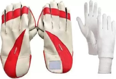 HOUSE OF COMMON Ibex JetFire Champ and inner white Gloves (Multi color)) Wicket Keeping Gloves(Multicolor)
