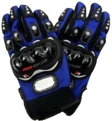 meenu arts Premium Pro Biker Riding Gloves_962 Riding Gloves(Blue, Black)