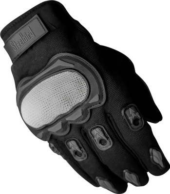 Steelbird Experience 1.0 Reflective Full Finger Bike Riding Gloves with Touch Sensitivity Riding Gloves(Black Grey)
