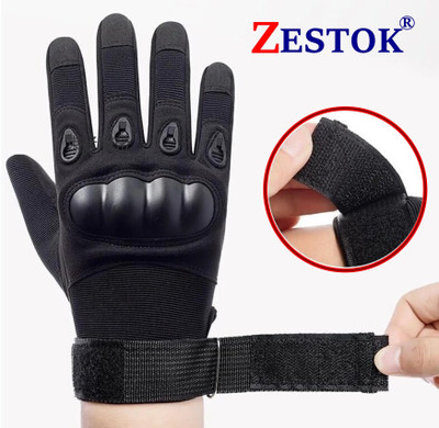 Zestok Motorcycle Riding Equipment Biker Gloves With Anti Slip Driving Gloves For Men Gym & Fitness Gloves(Black)
