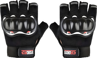 MozFit Half Finger Bike Riding Gloves with Touch Screen Sensitivity Racing Gloves Riding Gloves(Black)