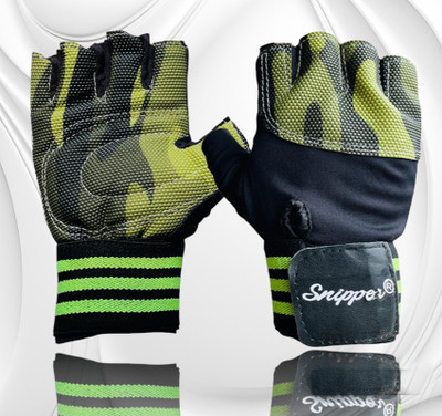 Snipper Premium Gym Weight Lifting Gloves with Wrist Support Gym & Fitness Gloves(Green)