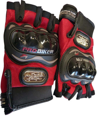 HOC Bike Racing Motorcycle Riding Gloves(Red, Black)