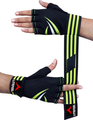 LITE FEEL Gym Hand Glove, Sport glove, Riding Glove, Hand Glove Gym & Fitness Gloves(Green and Black)